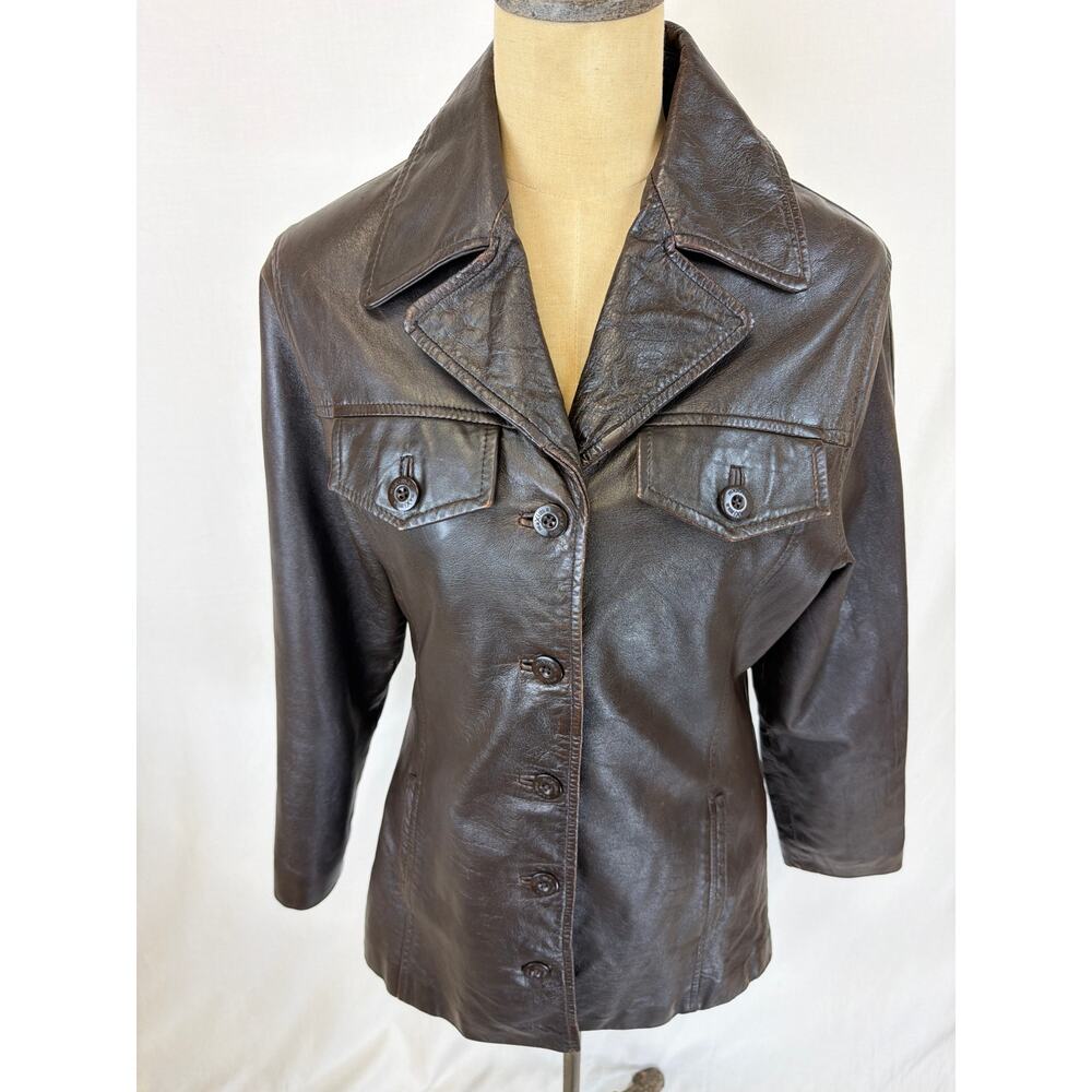 Y2K Vintage Wilson Maxima Brown Leather Jacket Medium #0557